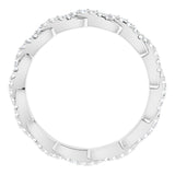 14K White 1/5 CTW Natural Diamond Twisted Eternity Band Size 4.5