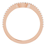 14K Rose Gold 1/8 CTW Natural Diamond Contour Band