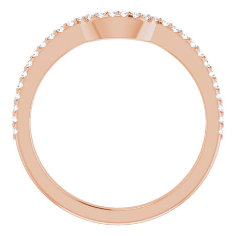 14K Rose 1/8 CTW Natural Diamond Contour Band