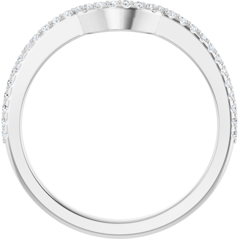14K White Gold 1/8 CTW Lab-Grown Diamond Contour Band
