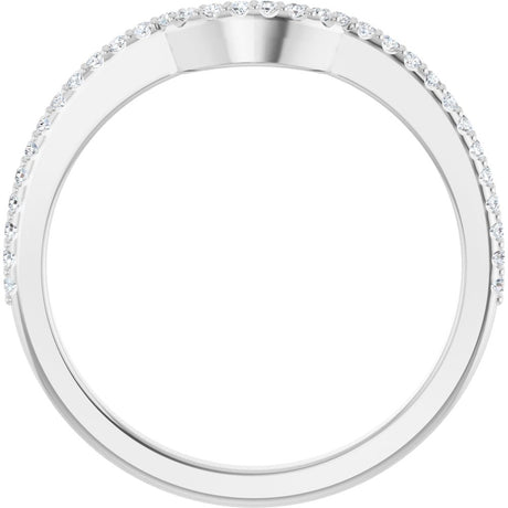 14K White Gold 1/8 CTW Natural Diamond Contour Band