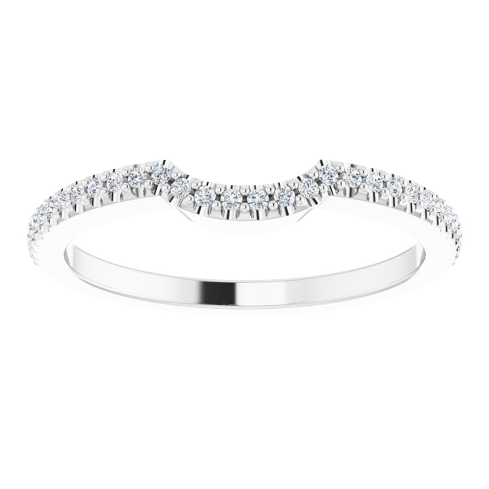 14K White Gold 1/8 CTW Natural Diamond Contour Band