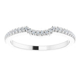 14K White Gold 1/8 CTW Natural Diamond Contour Band