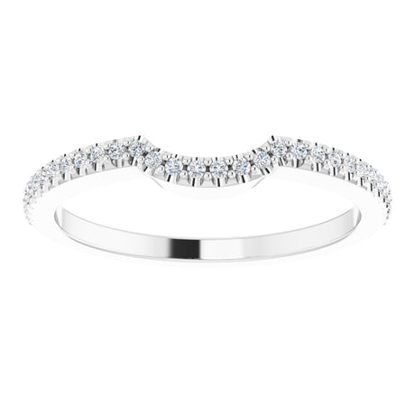 14K White Gold 1/8 CTW Lab-Grown Diamond Contour Band