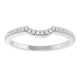 14K White Gold 1/8 CTW Natural Diamond Contour Band