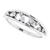 14K White 1/6 CTW Natural Diamond Negative Space Ring