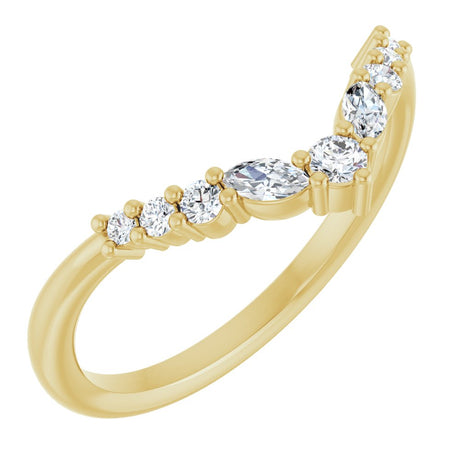 14K Yellow 1/5 CTW Natural Diamond Contour Band