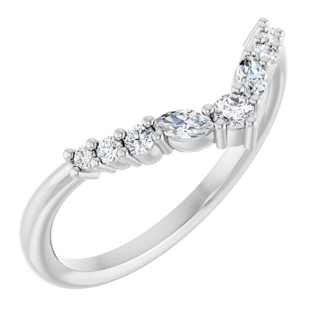 14K White Gold 1/5 CTW Natural Diamond Contour Band
