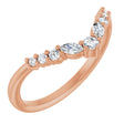 14K Rose Gold 1/5 CTW Natural Diamond Contour Band
