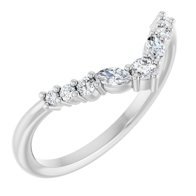 14K White Gold 1/5 CTW Lab-Grown Diamond Contour Band