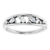 14K White Gold 1/6 CTW Natural Diamond Negative Space Ring