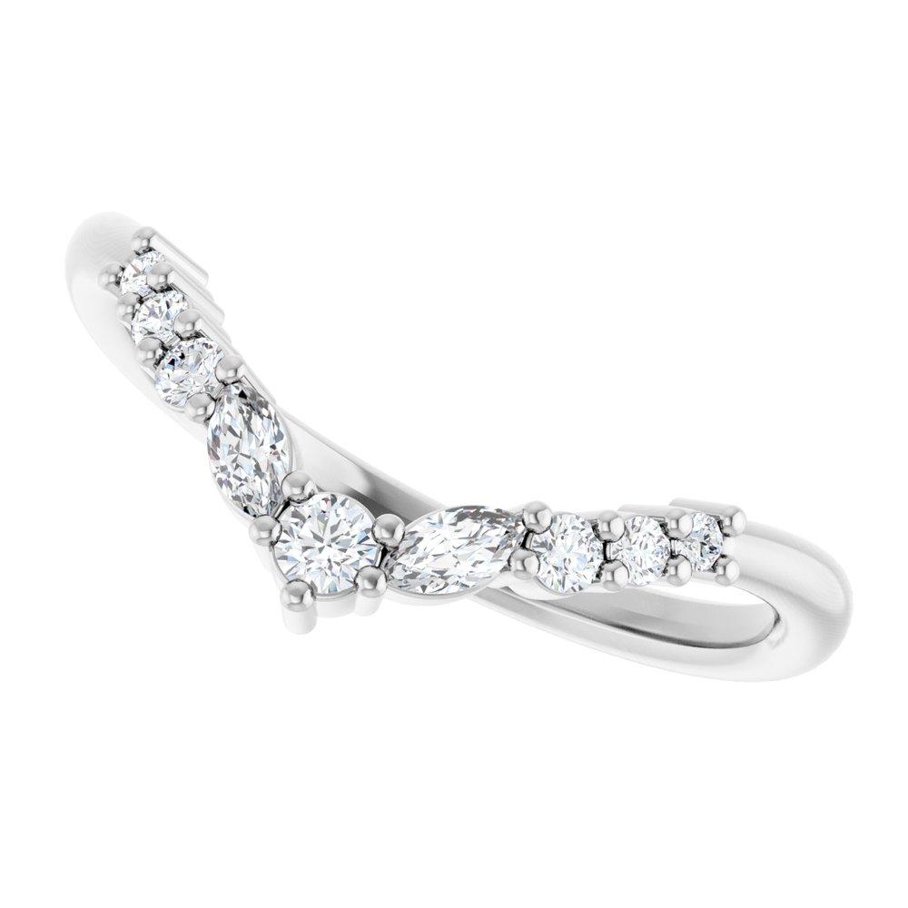 Platinum 1/5 CTW Natural Diamond Contour Band