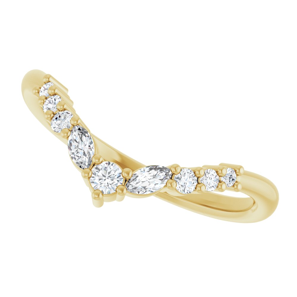 14K Yellow Gold 1/5 CTW Lab-Grown Diamond Contour Band