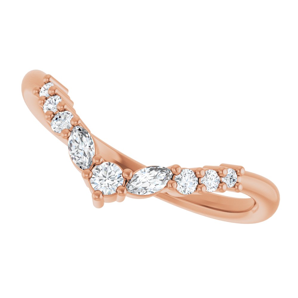 14K Rose Gold 1/5 CTW Lab-Grown Diamond Contour Band