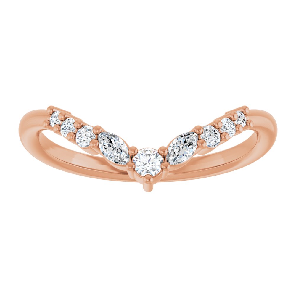 14K Rose 1/5 CTW Lab-Grown Diamond Contour Band