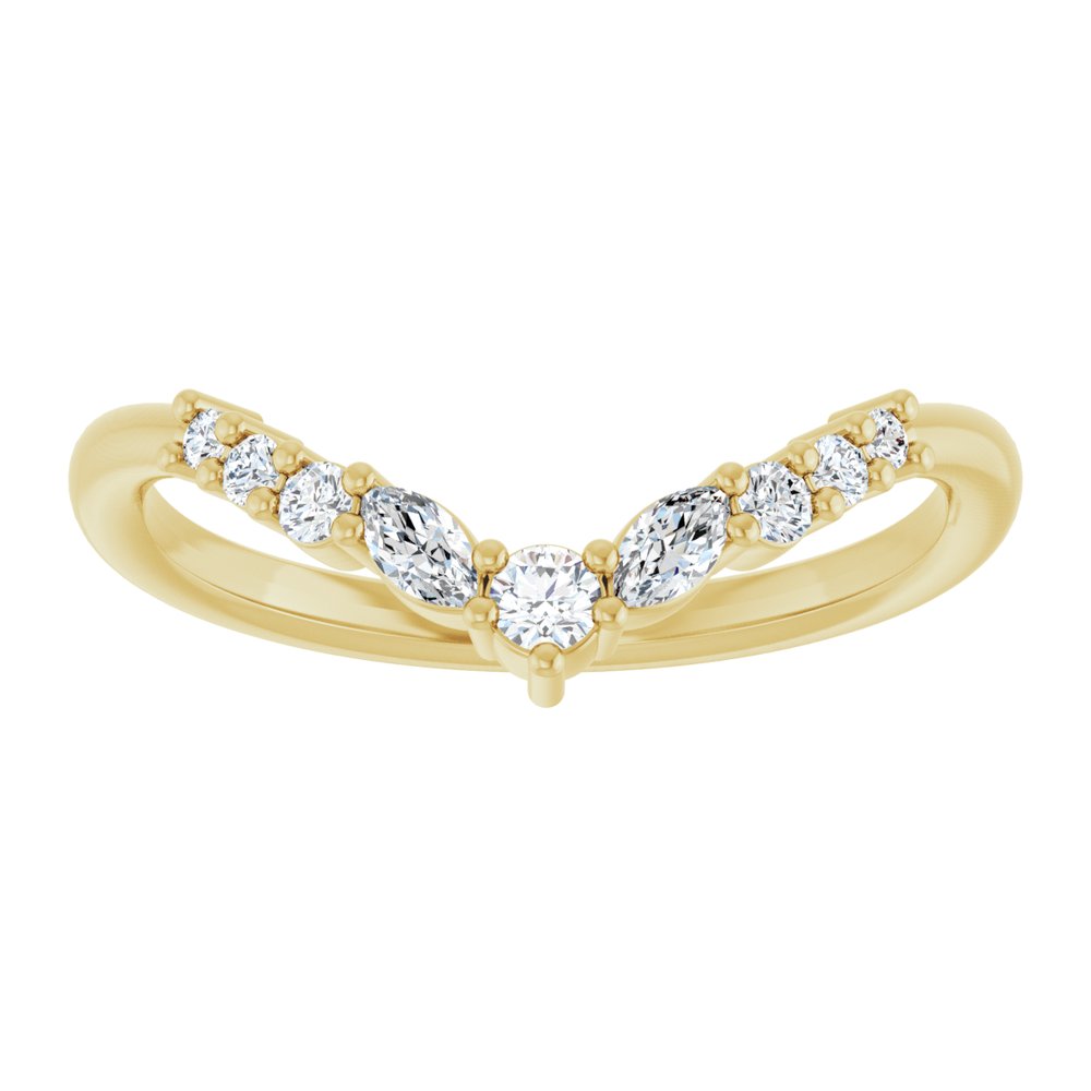 14K Yellow Gold 1/5 CTW Lab-Grown Diamond Contour Band