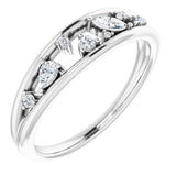 14K White Gold 1/6 CTW Natural Diamond Negative Space Ring