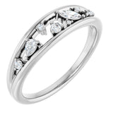 14K White Gold 1/6 CTW Natural Diamond Negative Space Ring