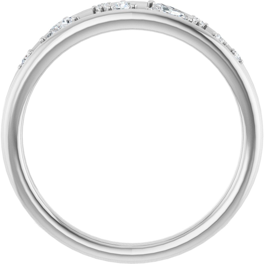 14K White Gold 1/6 CTW Natural Diamond Negative Space Ring