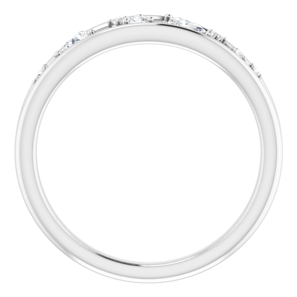 14K White Gold 1/6 CTW Natural Diamond Negative Space Ring