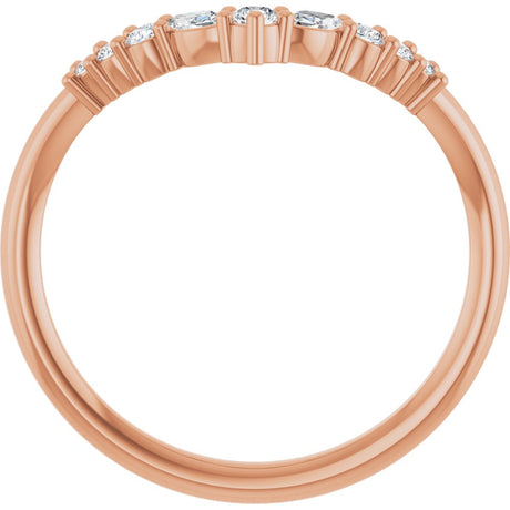 14K Rose 1/5 CTW Lab-Grown Diamond Contour Band