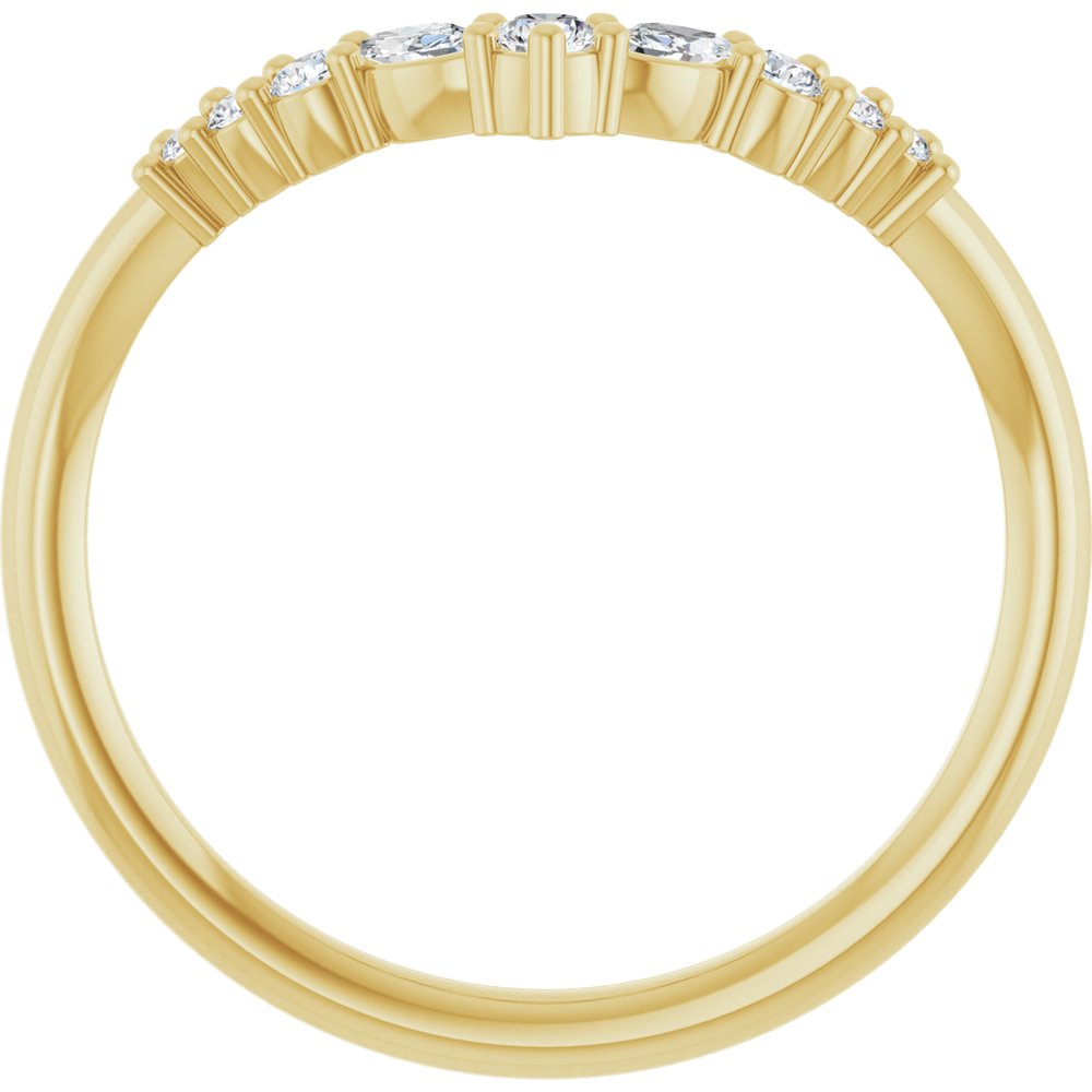 14K Yellow 1/5 CTW Lab-Grown Diamond Contour Band