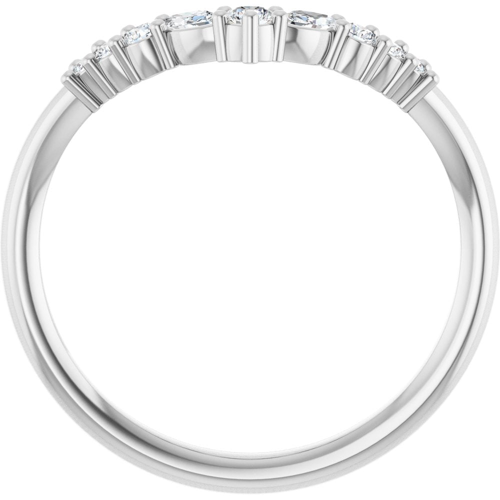 14K White Gold 1/5 CTW Lab-Grown Diamond Contour Band