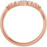 14K Rose 1/5 CTW Natural Diamond Contour Band
