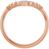 14K Rose Gold 1/5 CTW Natural Diamond Contour Band