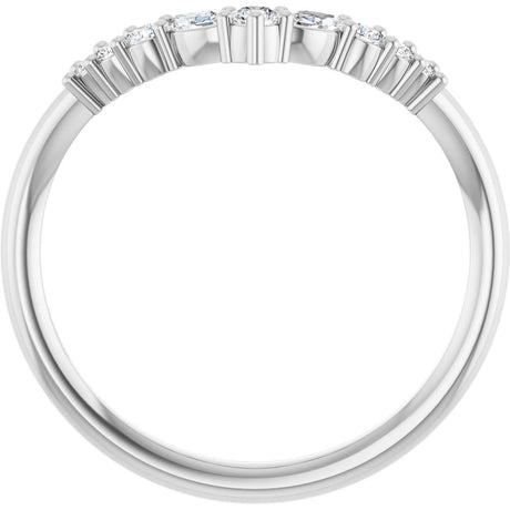 14K White Gold 1/5 CTW Lab-Grown Diamond Contour Band