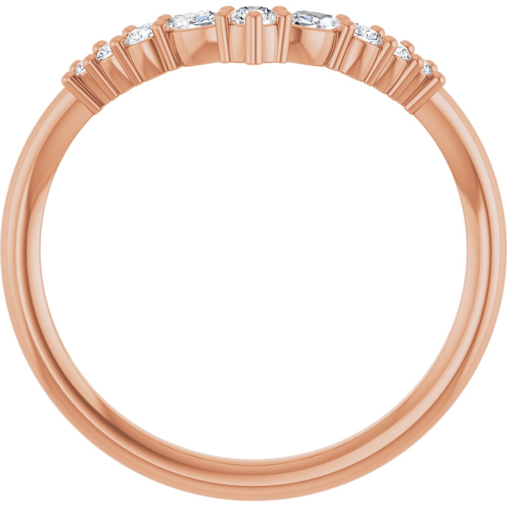 14K Rose Gold 1/5 CTW Lab-Grown Diamond Contour Band