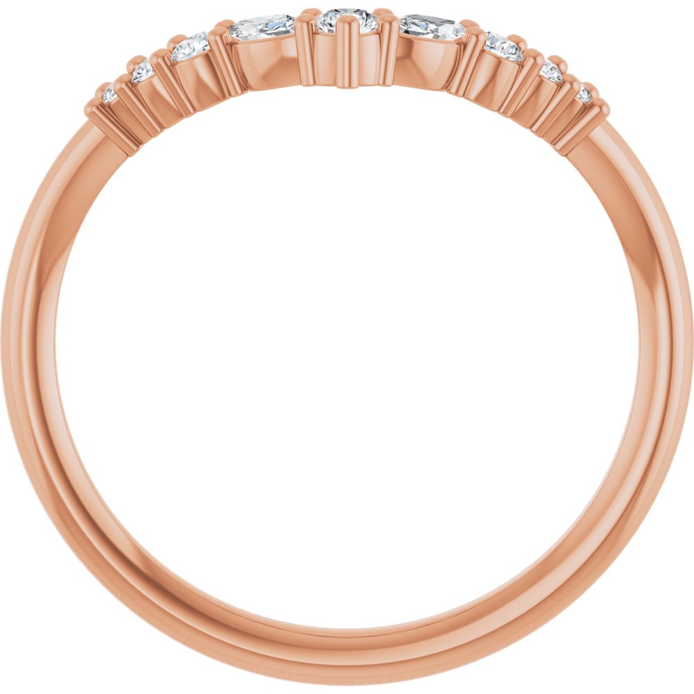 14K Rose 1/5 CTW Natural Diamond Contour Band