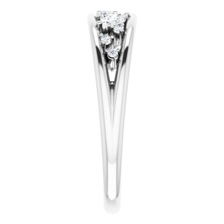 14K White Gold 1/6 CTW Natural Diamond Negative Space Ring