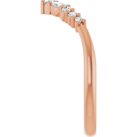 14K Rose Gold 1/5 CTW Natural Diamond Contour Band