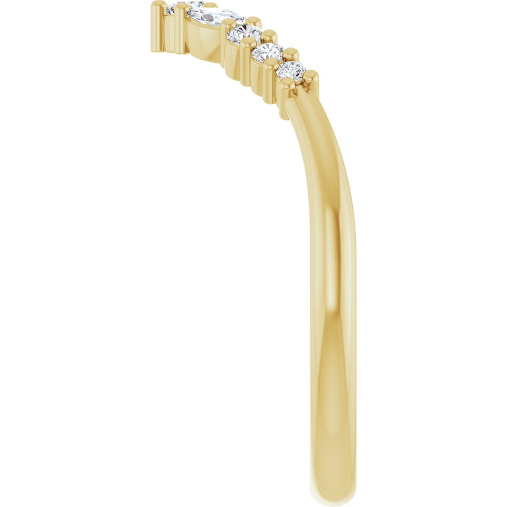 14K Yellow Gold 1/5 CTW Lab-Grown Diamond Contour Band