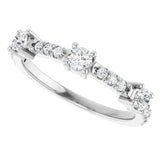 14K White 3/8 CTW Natural Diamond Anniversary Band