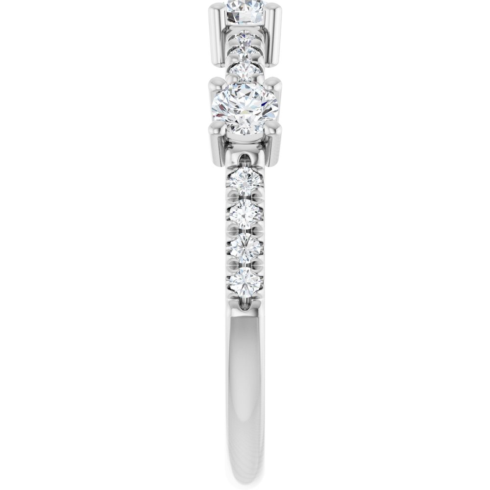 14K White 3/8 CTW Natural Diamond Anniversary Band