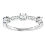 14K White 3/8 CTW Natural Diamond Anniversary Band