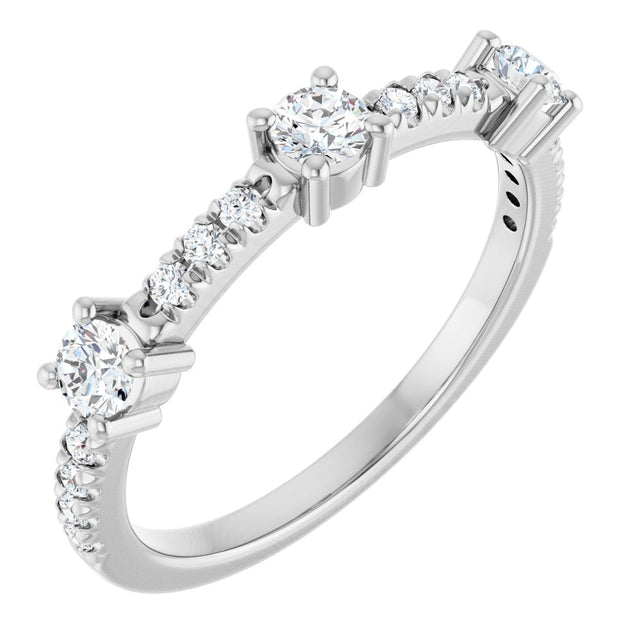 14K White 3/8 CTW Natural Diamond Anniversary Band