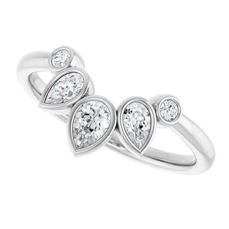 14K White Gold 3/8 CTW Lab-Grown Diamond Bezel-Set Contour Band