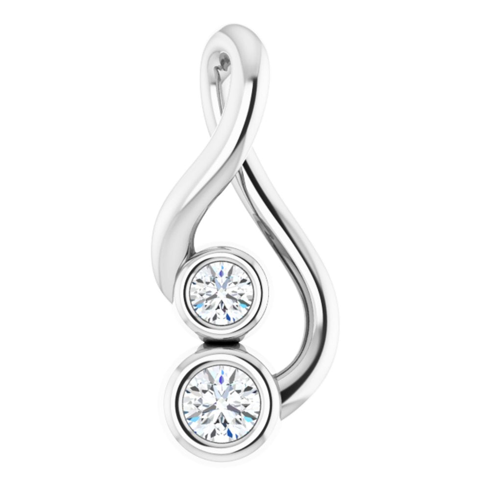 14K White .07 CTW Natural Diamond Hold You Forever® Pendant