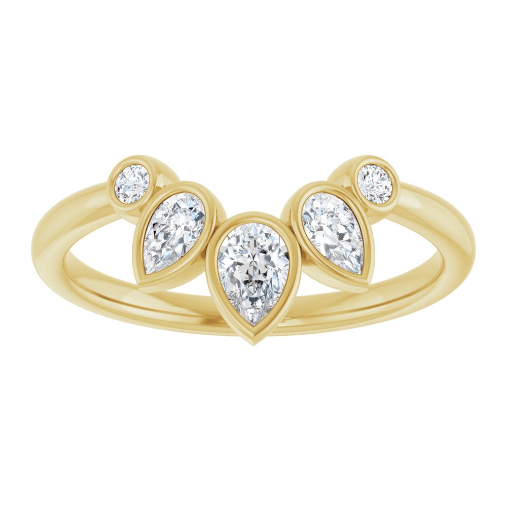 14K Yellow Gold 3/8 CTW Lab-Grown Diamond Bezel-Set Contour Band
