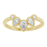 14K Yellow Gold 3/8 CTW Lab-Grown Diamond Bezel-Set Contour Band