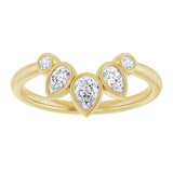 14K Yellow 3/8 CTW Lab-Grown Diamond Bezel-Set Contour Band