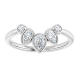 14K White Gold 3/8 CTW Natural Diamond Bezel-Set  Contour Band