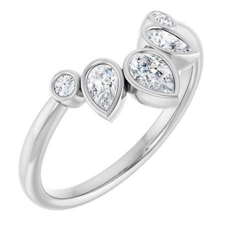 14K White Gold 3/8 CTW Lab-Grown Diamond Bezel-Set Contour Band