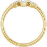 14K Yellow 3/8 CTW Natural Diamond Bezel-Set  Contour Band