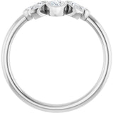 14K White Gold 3/8 CTW Natural Diamond Bezel-Set  Contour Band