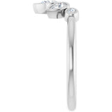 14K White Gold 3/8 CTW Natural Diamond Bezel-Set  Contour Band