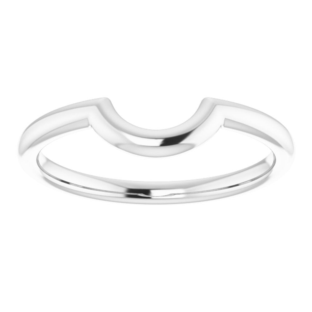 14K White 6 mm Contour Band